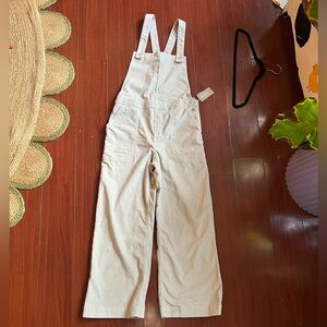 NWT Patagonia Stand Up Cropped Corduroy Overalls Pumice Beige Women's Size 4